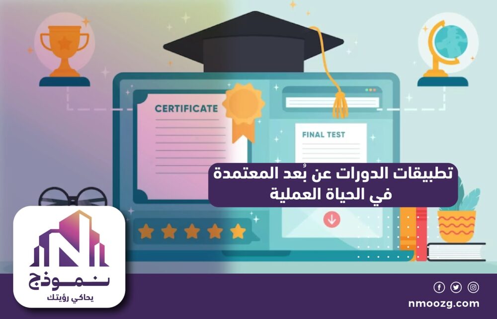 تطبيقات الدورات عن بُعد المعتمدة في الحياة العملية